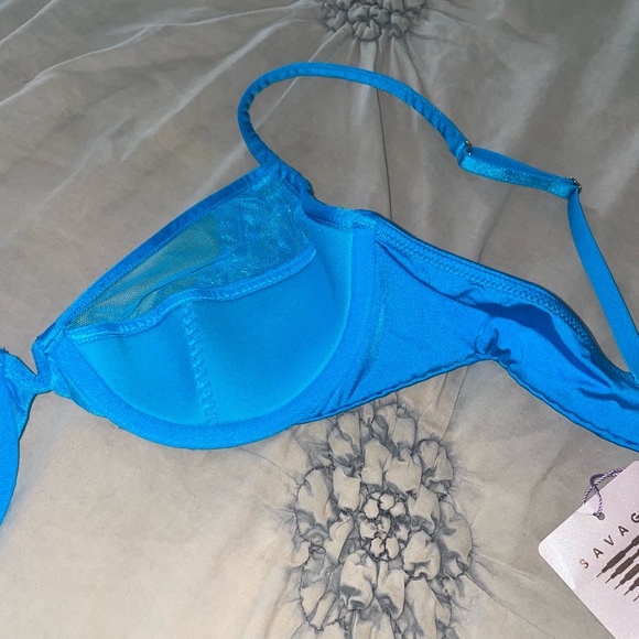 NWT Savage X Fenty Bright Blue Lace Bra 36B (34C) - Picture 6 of 6